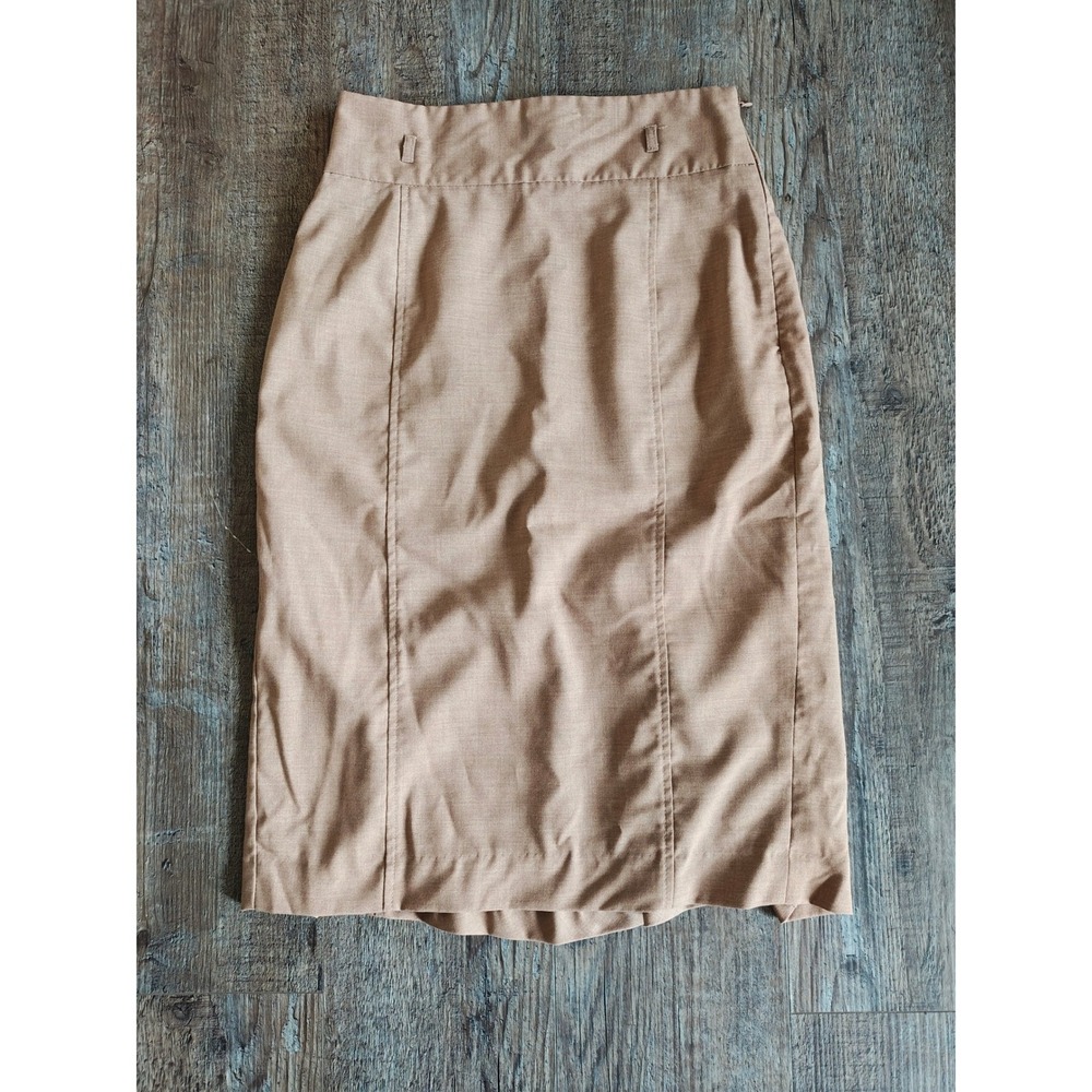 Worthington Womens Tan Pencil Skirt Size 4 High Waist Knee Length Workwear Tan